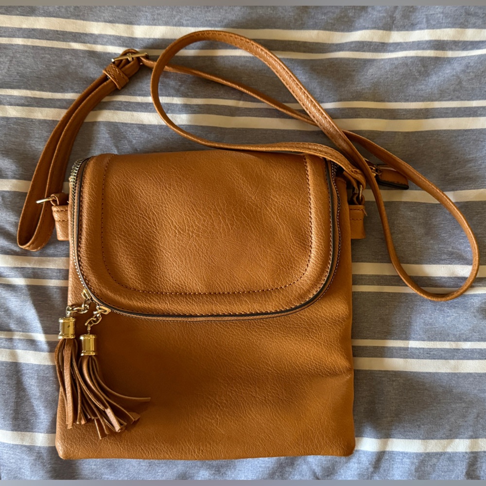 Tan Leather Crossbody Bag